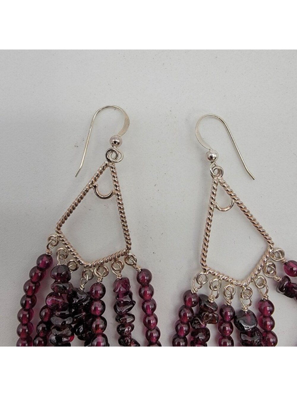 Jay King DTR Desert Rose Trading 925 Garnet Dangle Earrings - Picture 3 of 5